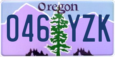 OR license plate 046YZK