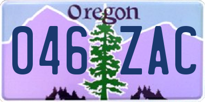 OR license plate 046ZAC