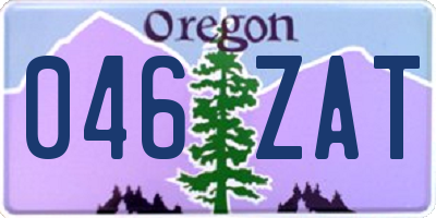 OR license plate 046ZAT