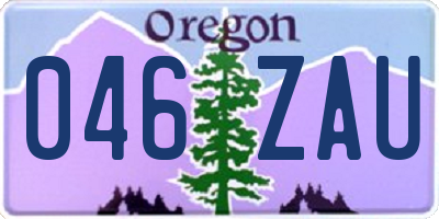 OR license plate 046ZAU
