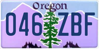 OR license plate 046ZBF