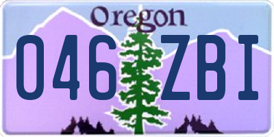 OR license plate 046ZBI