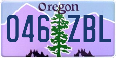 OR license plate 046ZBL