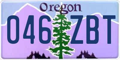 OR license plate 046ZBT