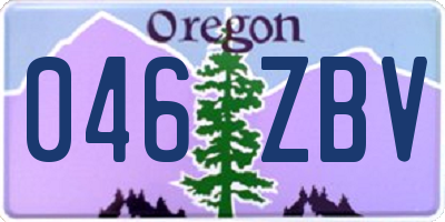 OR license plate 046ZBV