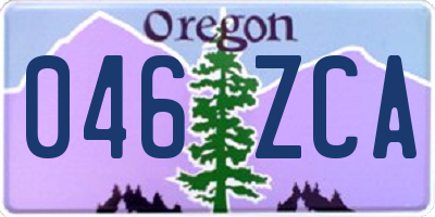 OR license plate 046ZCA