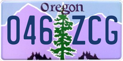 OR license plate 046ZCG