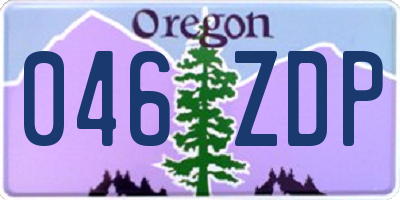 OR license plate 046ZDP