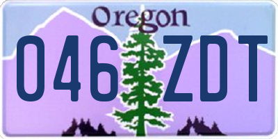 OR license plate 046ZDT