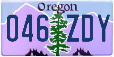 OR license plate 046ZDY
