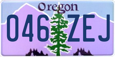 OR license plate 046ZEJ