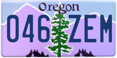 OR license plate 046ZEM