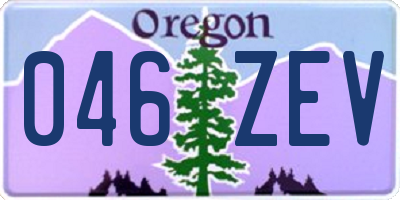 OR license plate 046ZEV