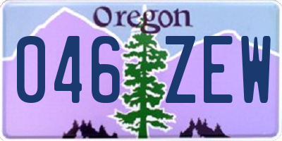 OR license plate 046ZEW