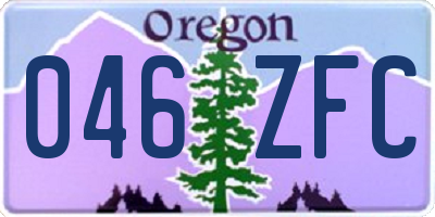 OR license plate 046ZFC