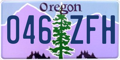 OR license plate 046ZFH
