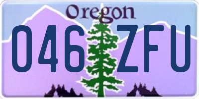 OR license plate 046ZFU