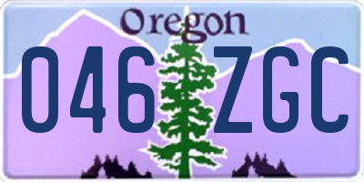 OR license plate 046ZGC