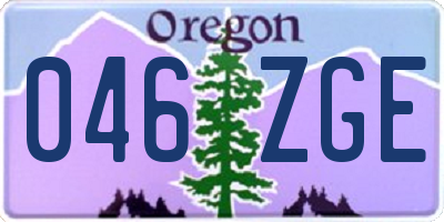OR license plate 046ZGE