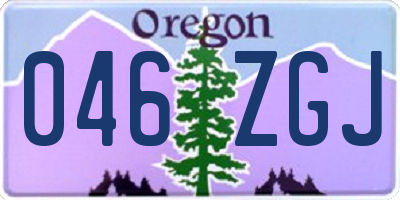 OR license plate 046ZGJ