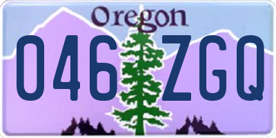 OR license plate 046ZGQ