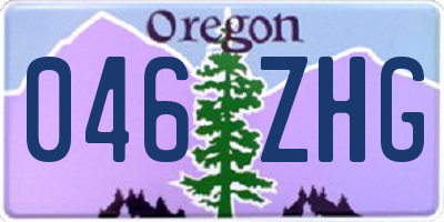 OR license plate 046ZHG