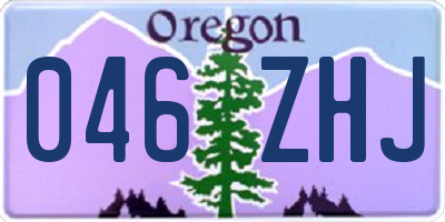 OR license plate 046ZHJ