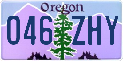 OR license plate 046ZHY
