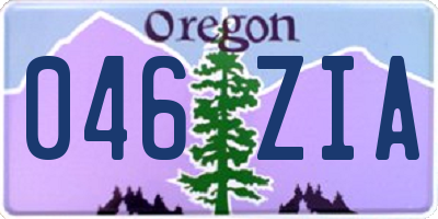 OR license plate 046ZIA