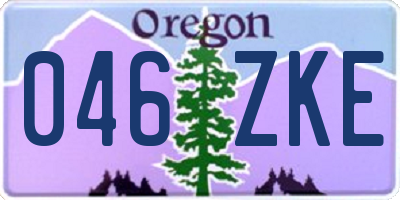 OR license plate 046ZKE