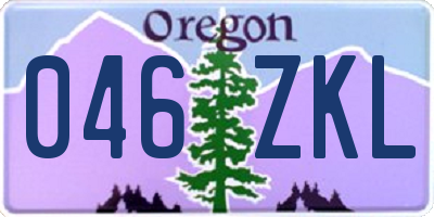 OR license plate 046ZKL