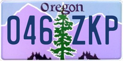 OR license plate 046ZKP