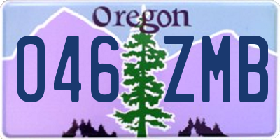 OR license plate 046ZMB