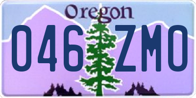 OR license plate 046ZMO