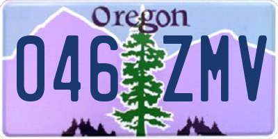 OR license plate 046ZMV