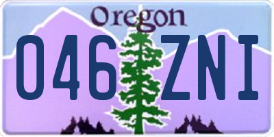 OR license plate 046ZNI