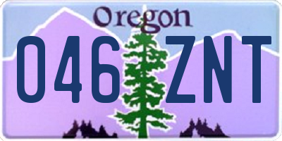 OR license plate 046ZNT