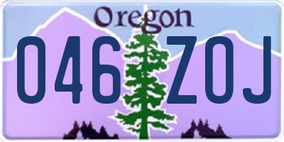 OR license plate 046ZOJ
