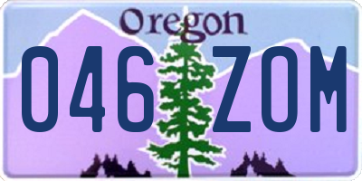 OR license plate 046ZOM