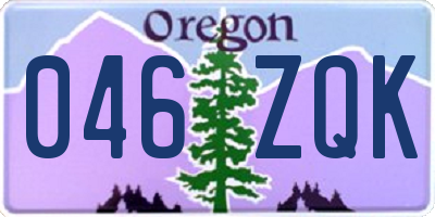 OR license plate 046ZQK