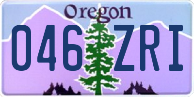 OR license plate 046ZRI