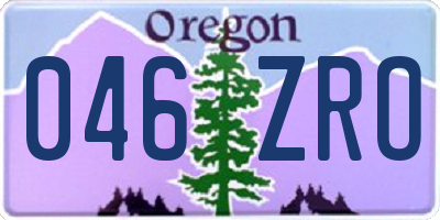 OR license plate 046ZRO