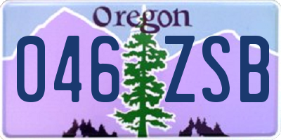 OR license plate 046ZSB