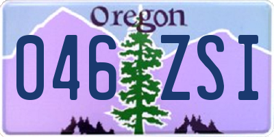 OR license plate 046ZSI