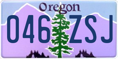 OR license plate 046ZSJ