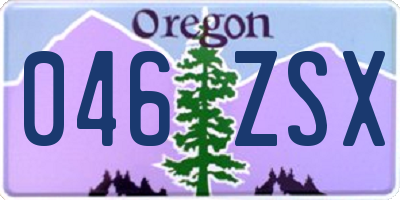 OR license plate 046ZSX
