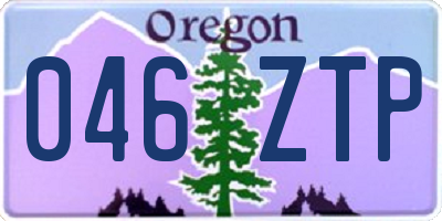 OR license plate 046ZTP