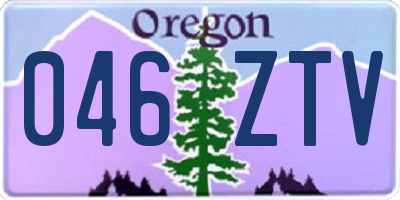 OR license plate 046ZTV