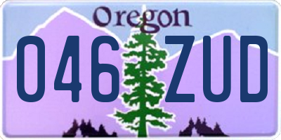 OR license plate 046ZUD