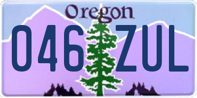 OR license plate 046ZUL